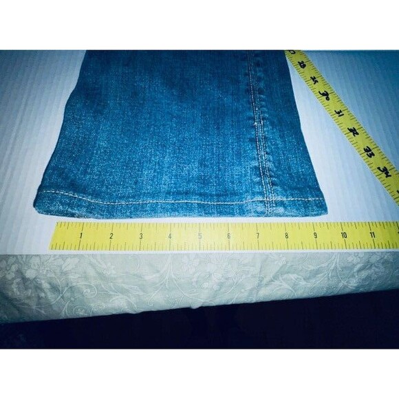 Miss Me Jeans Women's Sz 31 Blue Camo Denim Boot Cut Embellished Distressed Flap - Picture 11 of 16